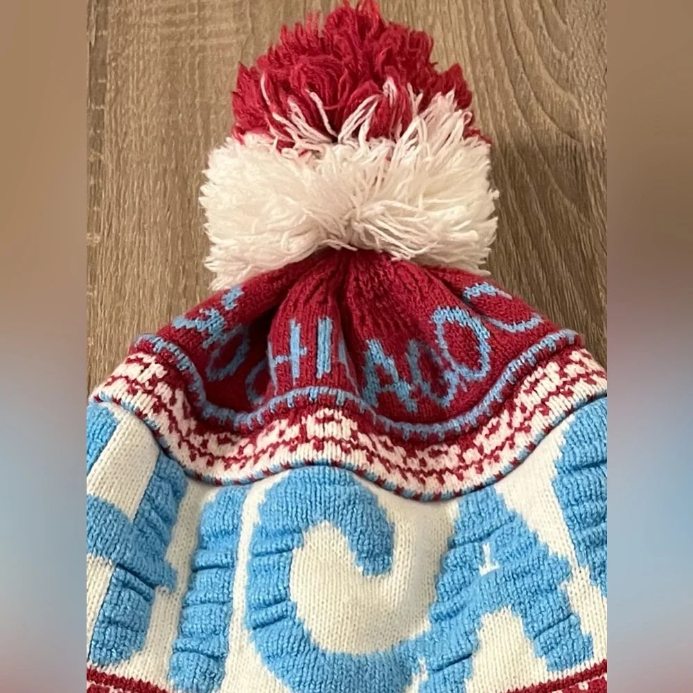 Robin Ruth Red and Blue Chicago Winter Hat - Picture 4 of 9